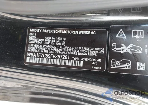 2015 BMW 228I xDrive z USA, uszkodzony, nr VIN WBA1F7C59FV367281